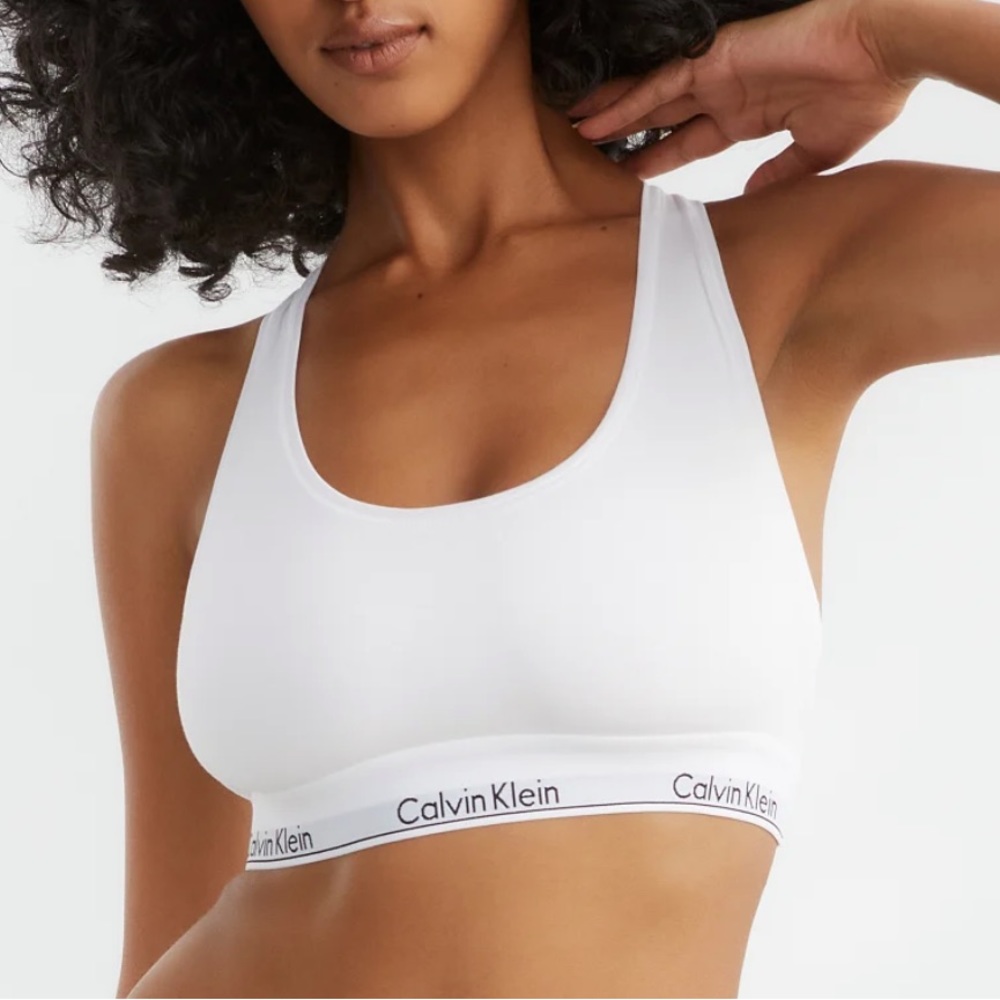 Women’s Calvin Klein White Cotton Racerback Bra Size Small